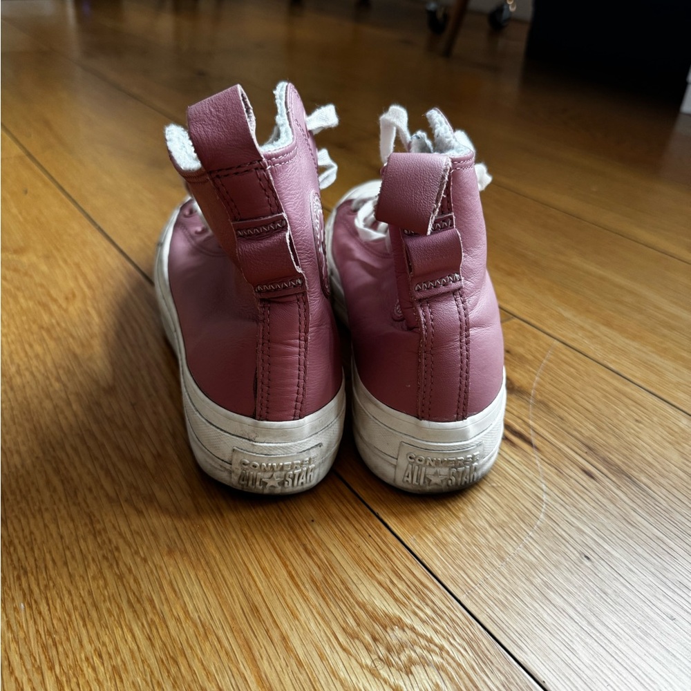 Converse Pink High-Top Sneakers with White Accents - Picture 4 of 7